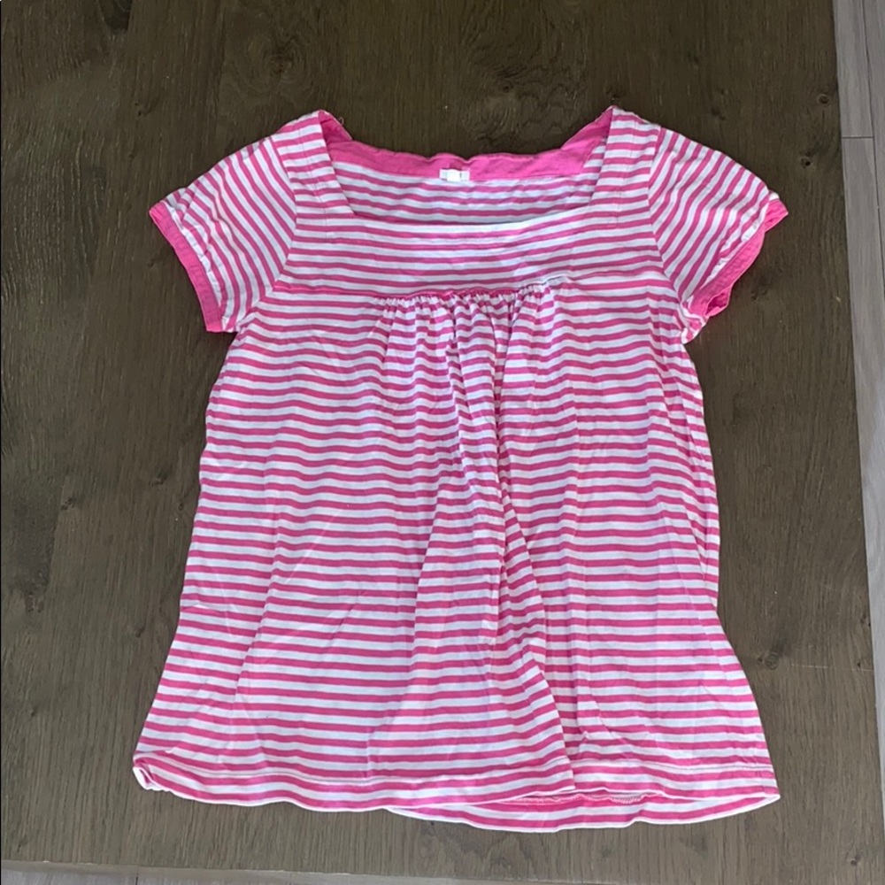 J.Crew Pink and White Striped Top